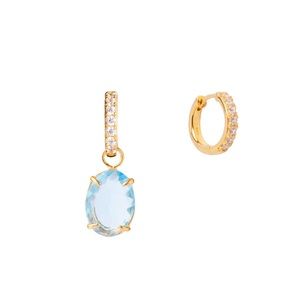 Blue Quartz Huggies Earrings